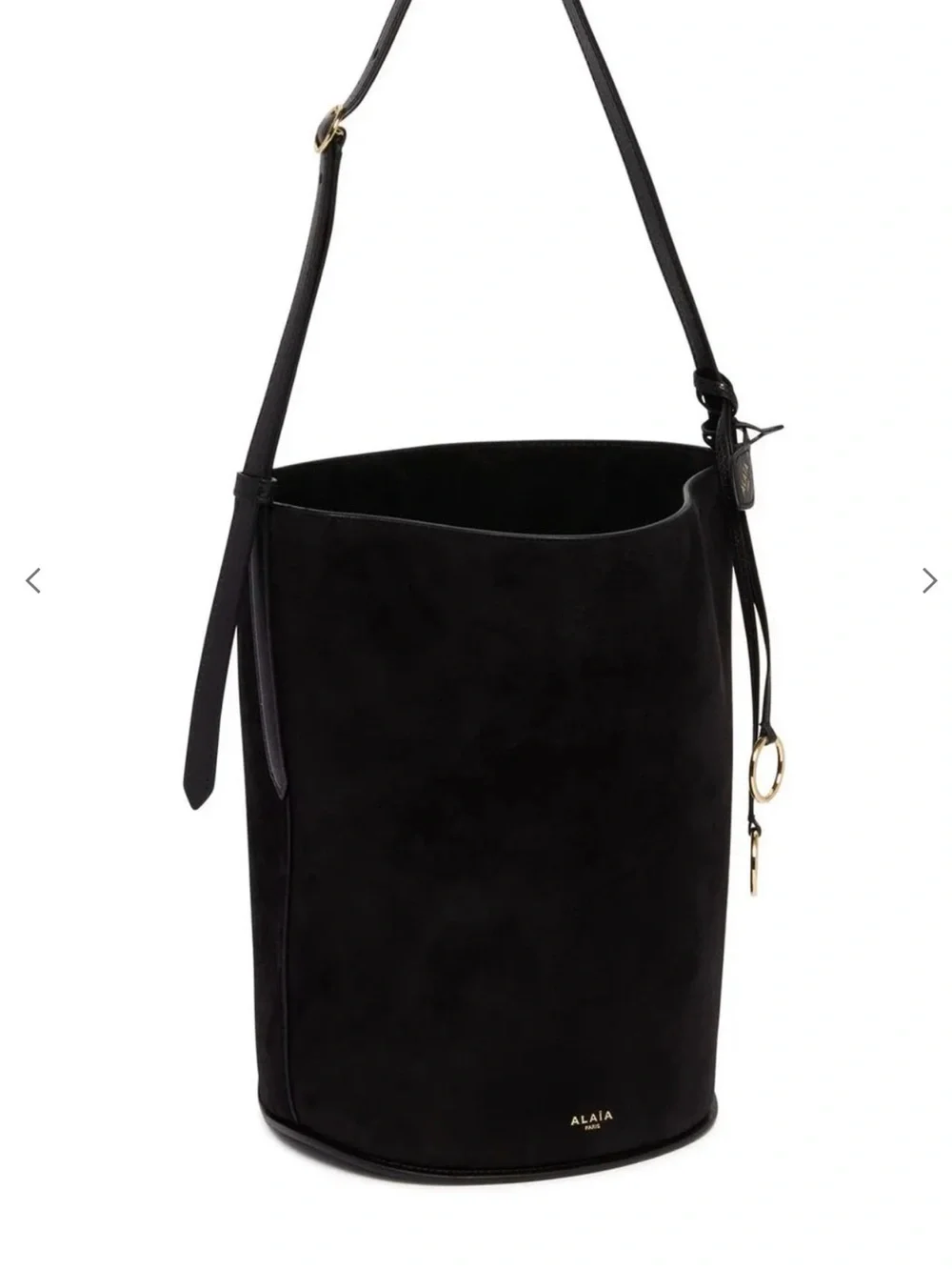 Alaïa Black Suede Bucket Shoulder Bag